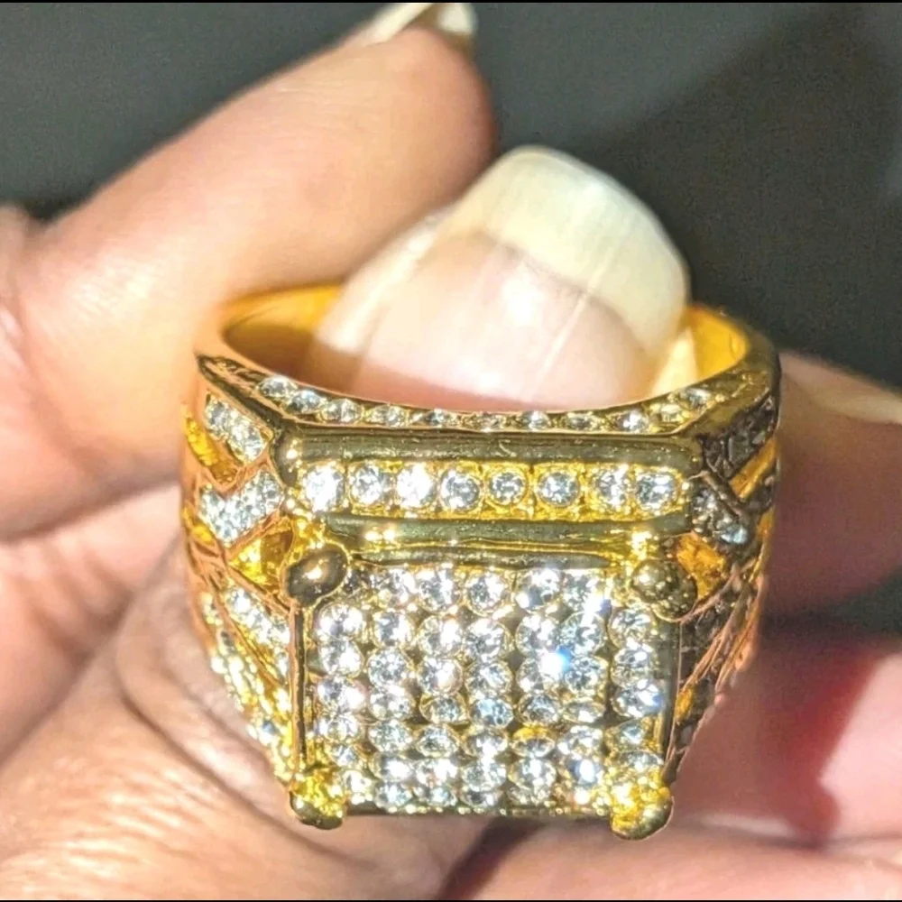 Gold and Silver Diamond Pavé Rings with Intricate Designs